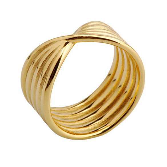 Wholesale Titanium Steel Ushaped Bowknot Ring For Women Electroplated Minimalist Style