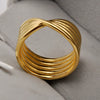 Wholesale Titanium Steel Ushaped Bowknot Ring For Women Electroplated Minimalist Style
