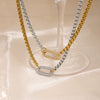 Wholesale Titanium Steel Ushaped Drop Pendant Necklace With Box Chain Electroplated In Real Gold