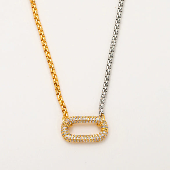 Wholesale Titanium Steel Ushaped Drop Pendant Necklace With Box Chain Electroplated In Real Gold