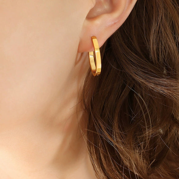 Wholesale Titanium Steel Ushaped Earrings For Women Simple Trendy Cold Style Accessories