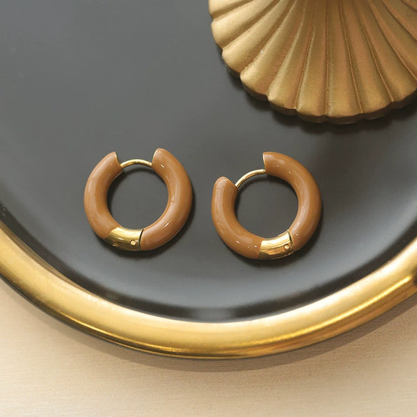 Wholesale Titanium Steel Ushaped Electroplated Earrings For Women Retro Style