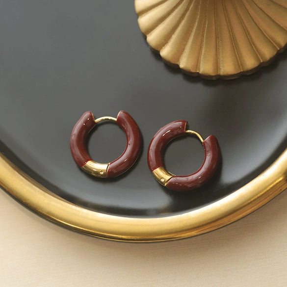 Wholesale Titanium Steel Ushaped Electroplated Earrings For Women Retro Style