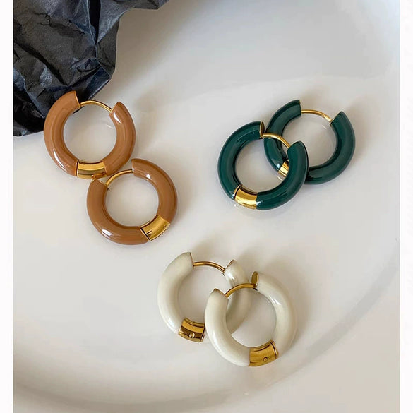 Wholesale Titanium Steel Ushaped Electroplated Earrings For Women Retro Style