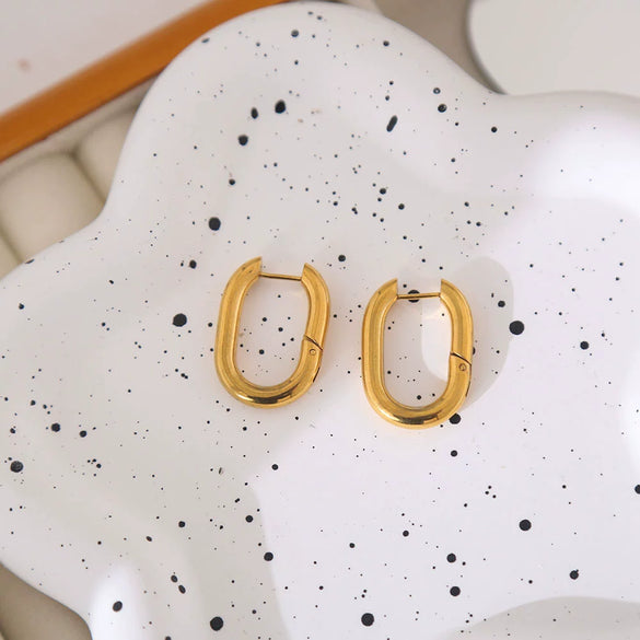 Wholesale Titanium Steel Ushaped Electroplated Earrings Unisex