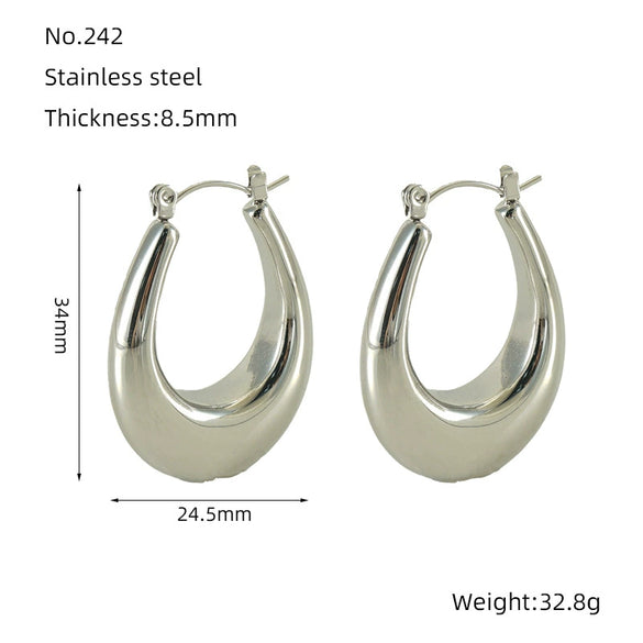 Wholesale Titanium Steel Ushaped Electroplated Geometric Earrings For Women