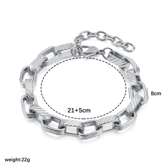 Wholesale Titanium Steel Ushaped Electroplated Unisex Hip Hop Style Bracelet