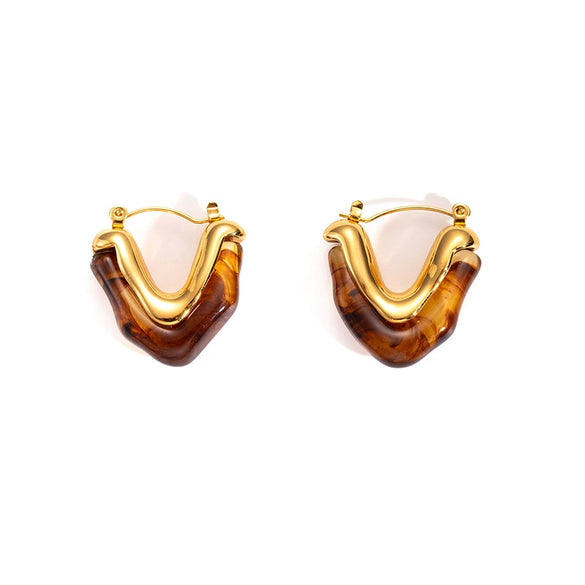 Wholesale Titanium Steel Ushaped Electroplated Women's Fashion Minimalist Earrings
