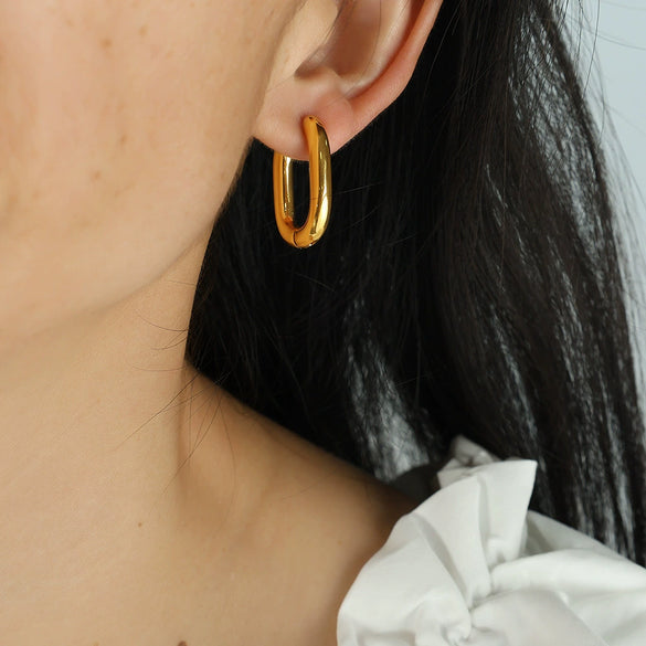 Wholesale 316L Stainless Steel Ushaped Electroplated Women's Light Luxury Earrings
