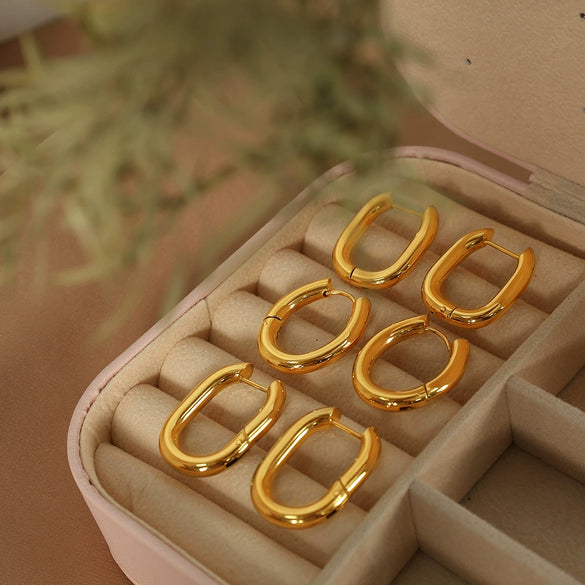 Wholesale 316L Stainless Steel Ushaped Electroplated Women's Light Luxury Earrings