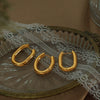 Wholesale 316L Stainless Steel Ushaped Electroplated Women's Light Luxury Earrings