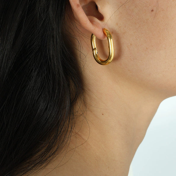 Wholesale 316L Stainless Steel Ushaped Electroplated Women's Light Luxury Earrings