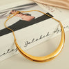 Wholesale 316L Stainless Steel Ushaped Fashion Simple Exquisite Fanshaped Arc Necklace With Electroplating Design For Women