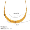 Wholesale 316L Stainless Steel Ushaped Fashion Simple Exquisite Fanshaped Arc Necklace With Electroplating Design For Women