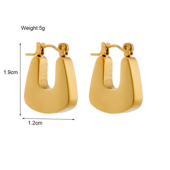 Wholesale Titanium Steel Ushaped Geometric Retro Cold Style Earrings For Women