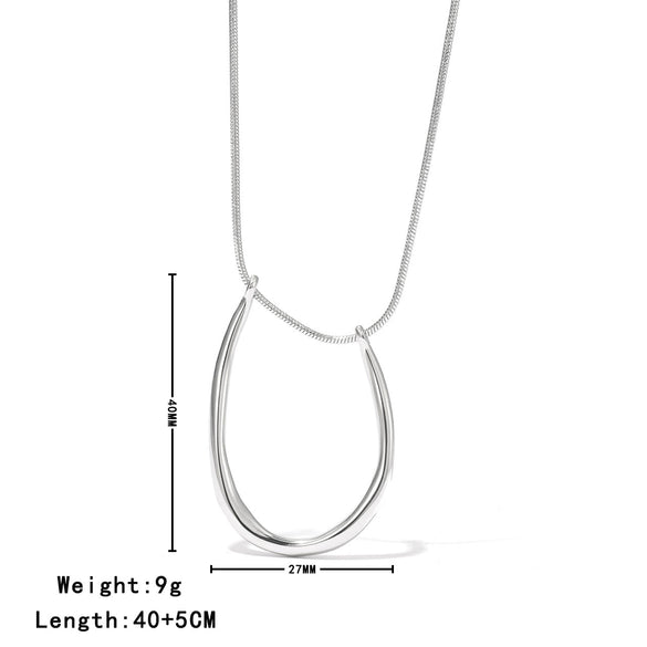 Wholesale Titanium Steel Ushaped Pendant Necklace Electroplated Simple Style Women's Accessory