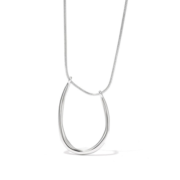 Wholesale Titanium Steel Ushaped Pendant Necklace Electroplated Simple Style Women's Accessory