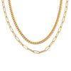 Wholesale Titanium Steel Ushaped Real Gold Plated Light Luxury Geometric Doublelayer Necklace For Women
