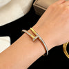 Wholesale Titanium Steel Vacuum Electroplated And Polished Nonfading Full Diamond Nail Bracelet With Exquisite Clasp Design Geometric Temperament Style Jewelry Accessories