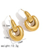 Wholesale Titanium Steel Vintage Earrings With Heart And Geometric Patterns Casting And Electroplating For Women