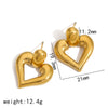 Wholesale Titanium Steel Vintage Earrings With Heart And Geometric Patterns Casting And Electroplating For Women