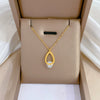 Wholesale Titanium Steel Water Drop Geometric Style Electroplated Zircon Necklace For Female