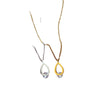 Wholesale Titanium Steel Water Drop Geometric Style Electroplated Zircon Necklace For Female