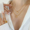 Wholesale Titanium Steel Water Drop Pendant Necklace Geometric Style Electroplated For Women