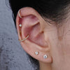 Wholesale Titanium Steel Water Drop Zircon Ear Nail And Lip Nail With Heart Bow Tie Star Shape Electroplating For Unisex
