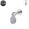Wholesale Titanium Steel Water Drop Zircon Ear Nail And Lip Nail With Heart Bow Tie Star Shape Electroplating For Unisex