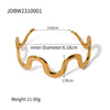 Wholesale Titanium Steel Waveshaped Women's Bracelet With 18K Gold Electroplated Stainless Steel Geometric Style