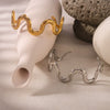 Wholesale Titanium Steel Wavy Geometric Bracelet With 18K Furnace Vacuum Plating