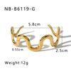 Wholesale Titanium Steel Wavy Geometric Bracelet With 18K Furnace Vacuum Plating