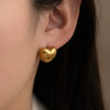 Wholesale Titanium Steel Wiredrawing Heartshaped Electroplated Simple Love Ear Studs For Women