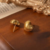 Wholesale Titanium Steel Wiredrawing Heartshaped Electroplated Simple Love Ear Studs For Women