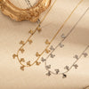 Wholesale Titanium Steel Women's Butterfly Hollow Necklace With Electroplating