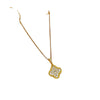 Wholesale Titanium Steel Women's Diamond Flower Ochain Necklace With Geometric Pattern And Cartoon Style