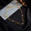 Wholesale Titanium Steel Women's Double Layer Cold Style Clavicle Chain With Lucky Beads Necklace