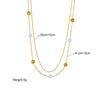 Wholesale Titanium Steel Women's Double Layer Cold Style Clavicle Chain With Lucky Beads Necklace