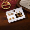 Wholesale Titanium Steel Women's Earrings Set Creative Geometric Simple Roman Circle Flower Electroplated