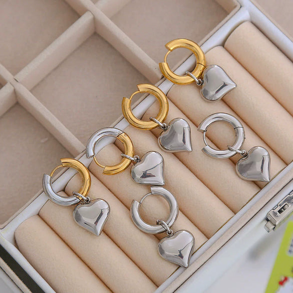 Wholesale Titanium Steel Women's Exaggerated Ushaped Electroplated Detachable Earrings