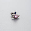 Wholesale Titanium Steel Women's Fairy Style Ear Nail With Pink Zircon And Heart Fivepointed Star Love Bear Shapes