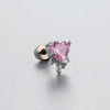 Wholesale Titanium Steel Women's Fairy Style Ear Nail With Pink Zircon And Heart Fivepointed Star Love Bear Shapes