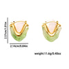 Wholesale Titanium Steel Women's Fashion Minimalist Geometric Ushaped Acrylic Earrings With Electroplating