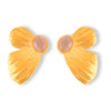 Wholesale 316L Stainless Steel Women's Geometric Butterfly Shape Electroplated Earrings Inlaid With Cat's Eye Stone