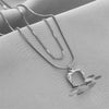Wholesale Titanium Steel Women's Geometric Clavicle Chain Necklace With Electroplating Design