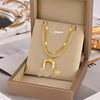 Wholesale Titanium Steel Women's Geometric Clavicle Chain Necklace With Electroplating Design