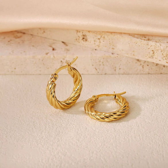 Wholesale Titanium Steel Women's Geometric Earrings Fashion Elegant Stereo Highend Polish Style