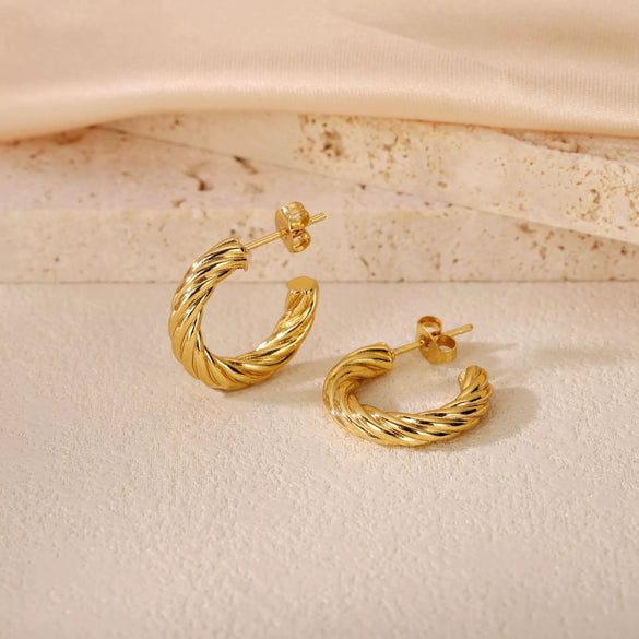 Wholesale Titanium Steel Women's Geometric Earrings Fashion Elegant Stereo Highend Polish Style