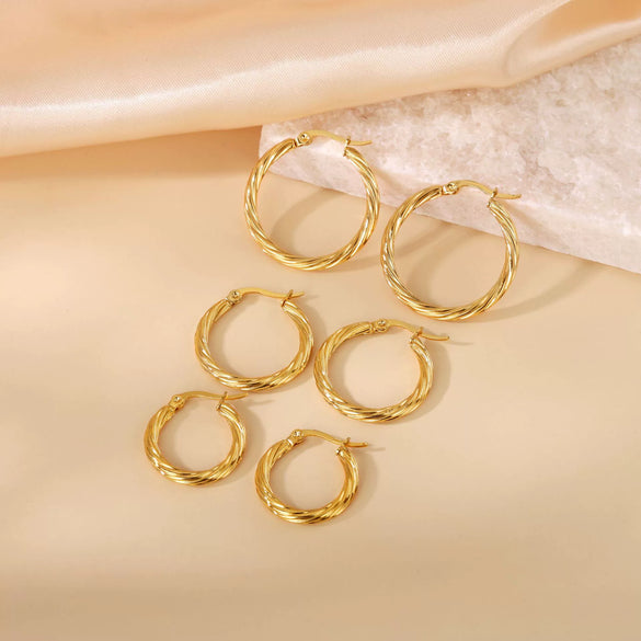 Wholesale Titanium Steel Women's Geometric Earrings Fashion Elegant Stereo Highend Polish Style